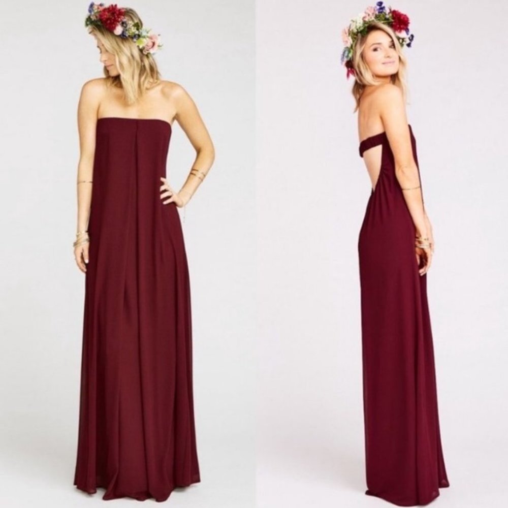 NWT Show Me Your Mumu Sirene Maxi Dress Merlot Wine Size Large New With Tag Boho